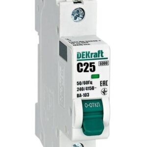Выключатель автоматический модульный 1п C 25А 6кА ВА-103 DEKraft 12275DEK оптом купить цена