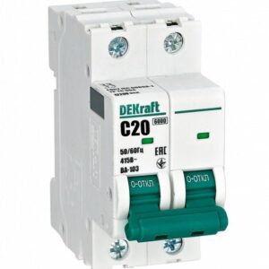 Выключатель автоматический модульный 2п C 20А 6кА ВА-103 DEKraft 12290DEK оптом купить цена