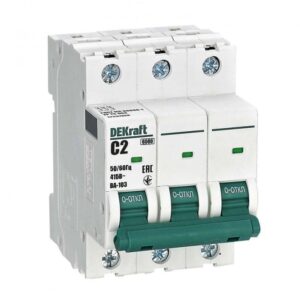 Выключатель автоматический модульный 3п C 2А 6кА ВА-103 DEKraft 12297DEK оптом купить цена