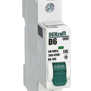 Выключатель автоматический модульный 1п D 6А 6кА ВА-103 DEKraft 12333DEK оптом купить цена