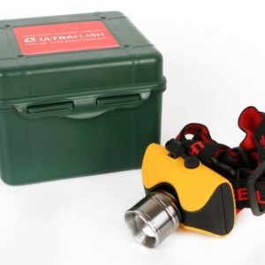 Фонарь аккумуляторный налобный E157 CREE 3Вт фокус 2 режима 220В пластик. желт. (бокс) Ultraflash 12351 оптом купить цена