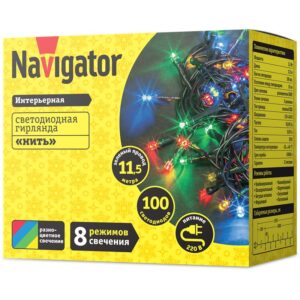 Гирлянда светодиодная 14 020 NGF-S01-100RGBY-10-11.5m-230-C8-G-IP20 Navigator 14020 оптом купить цена