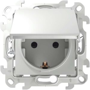 Розетка 1-м СП Simon 24 16А IP44 2P+E Push&Go механизм бел. Simon 2420448-030 оптом купить цена