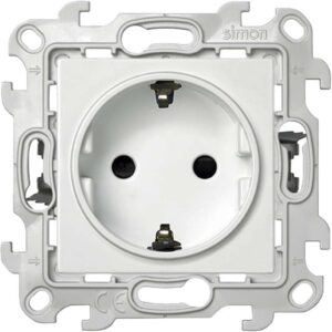 Розетка 1-м СП Simon 24 16А IP20 2P+E Push&Go защ. шторки механизм бел. Simon 2420432-030 оптом купить цена