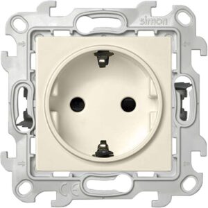 Розетка 1-м СП Simon 24 16А IP20 2P+E Push&Go защ. шторки механизм сл. кость Simon 2420432-031 оптом купить цена