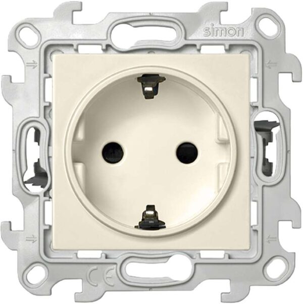 Розетка 1-м СП Simon 24 16А IP20 2P+E Push&Go защ. шторки механизм сл. кость Simon 2420432-031 оптом купить цена