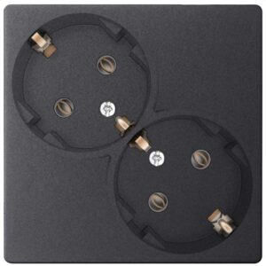 Розетка 2-м СП Simon 24 16А IP20 2х2P+E Schuko без защ. шторок механизм графит Simon 2450459-038 оптом купить цена