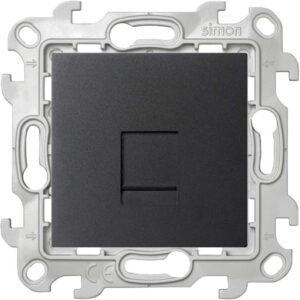 Розетка компьютерная СП Simon 24 RJ45 кат.5E UTP IP20 механизм графит Simon 2410598-038 оптом купить цена