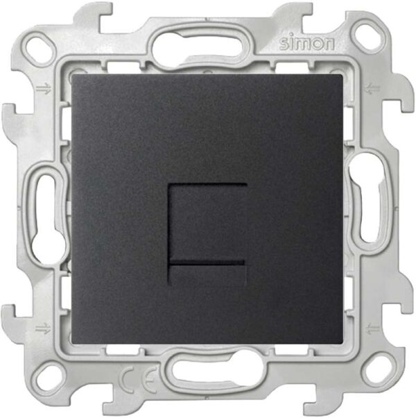 Розетка компьютерная СП Simon 24 RJ45 кат.5E UTP IP20 механизм графит Simon 2410598-038 оптом купить цена