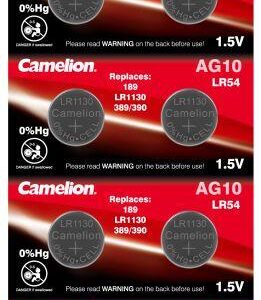 Элемент питания алкалиновый "таблетка" LR1130/389A/189/G10 Mercury Free AG10-BP0%Hg для часов BL-10 (блист.10шт) Camelion 12818 оптом купить цена