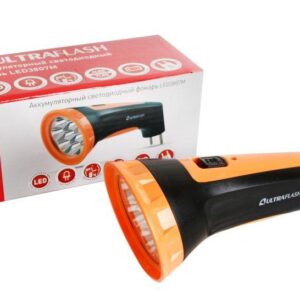 Фонарь аккумуляторный LED3807M 7LED 2 режима аккум. SLA 220В пластик. черн./желт. (кор.) Ultraflash 12868 оптом купить цена