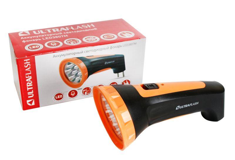 Фонарь аккумуляторный LED3807M 7LED 2 режима аккум. SLA 220В пластик. черн./желт. (кор.) Ultraflash 12868 купить оптом выгодно Фонарь аккумуляторный LED3807M 7LED 2 режима аккум. SLA 220В пластик. черн./желт. (кор.) Ultraflash 12868 оптом купить цена