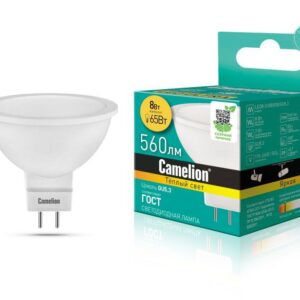 Лампа светодиодная LED8-S108/830/GU5.3 8Вт 220В Camelion 12871 оптом купить цена