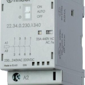 Контактор модульный 4NO 25А AgNi 24В AC/DC 35мм IP20 опции: мех. индикатор + LED FINDER 223400241320 оптом купить цена