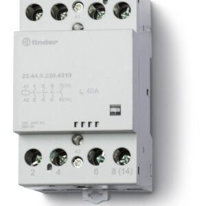 Контактор модульный 4NO 40А AgSnO2 230В AC/DC 53.5мм IP20 опции: мех. индикатор FINDER 224402304310 оптом купить цена