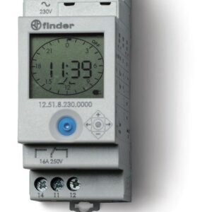 Реле времени цифровое суточное/недельное 16А 110…230В AC/DC 1CO 35мм IP20 монтаж на рейку 35мм FINDER 125182300000 оптом купить цена