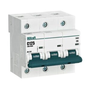 Выключатель автоматический модульный 3п C 125А 10кА ВА-201 DEKraft 13027DEK оптом купить цена