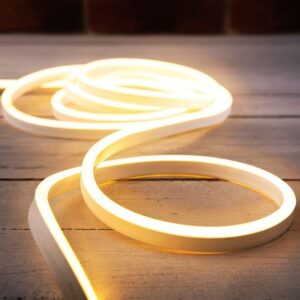 Шнур светодиодный гибкий неон LED SMD 8х16мм 120LED/м односторонний тепл. бел. 5м Neon-Night 131-006 оптом купить цена