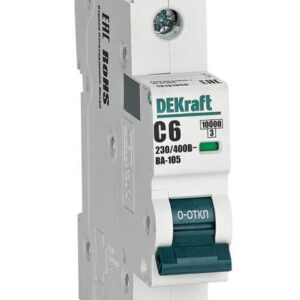 Выключатель автоматический модульный 1п C 6А 10кА ВА-105 DEKraft 13151DEK оптом купить цена
