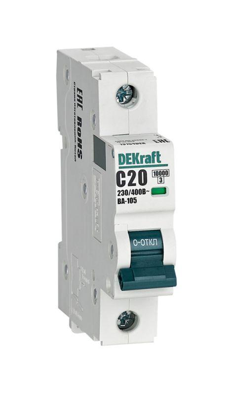 Выключатель автоматический модульный 1п C 20А 10кА ВА-105 DEKraft 13154DEK купить оптом выгодно Выключатель автоматический модульный 1п C 20А 10кА ВА-105 DEKraft 13154DEK оптом купить цена