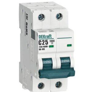 Выключатель автоматический модульный 2п C 25А 10кА ВА-105 DEKraft 13167DEK оптом купить цена