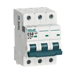 Выключатель автоматический модульный 3п C 50А 10кА ВА-105 DEKraft 13182DEK оптом купить цена