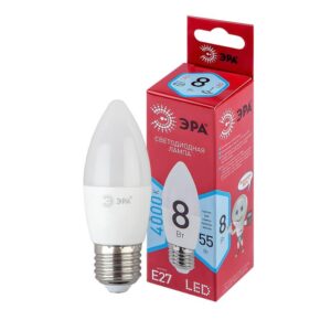 Лампочка светодиодная ЭРА RED LINE LED B35-8W-840-E27 R E27 / Е27 8 Вт свеча нейтральный белый свет купить оптом недорого