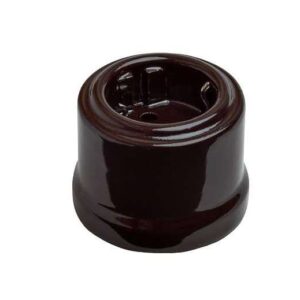 Розетка 1-м ОП Лизетта 16А IP20 ретро с заземл. керамика корич. Bironi B1-101-02 оптом купить цена