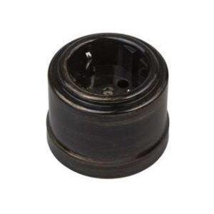 Розетка 1-м ОП Лизетта 16А IP20 ретро с заземл. ABS-пластик бронз. Bironi B1-101-25 оптом купить цена