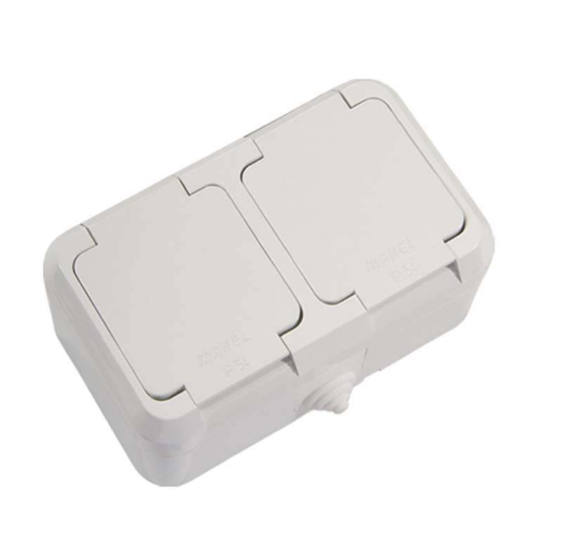 Розетка 2-м ОП 16А IP44 с заземл. п/герм. бел. Makel 18354 купить оптом выгодно Розетка 2-м ОП 16А IP44 с заземл. п/герм. бел. Makel 18354 оптом купить цена