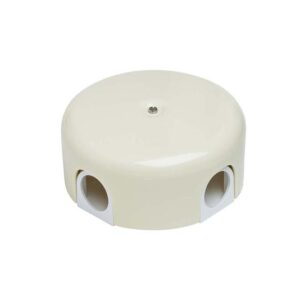 Коробка распределительная d78мм ЛИЗЕТТА (в компл. 4 кабельных ввода) ABS-пластик сл. кость Bironi B1-521-211-K оптом купить цена