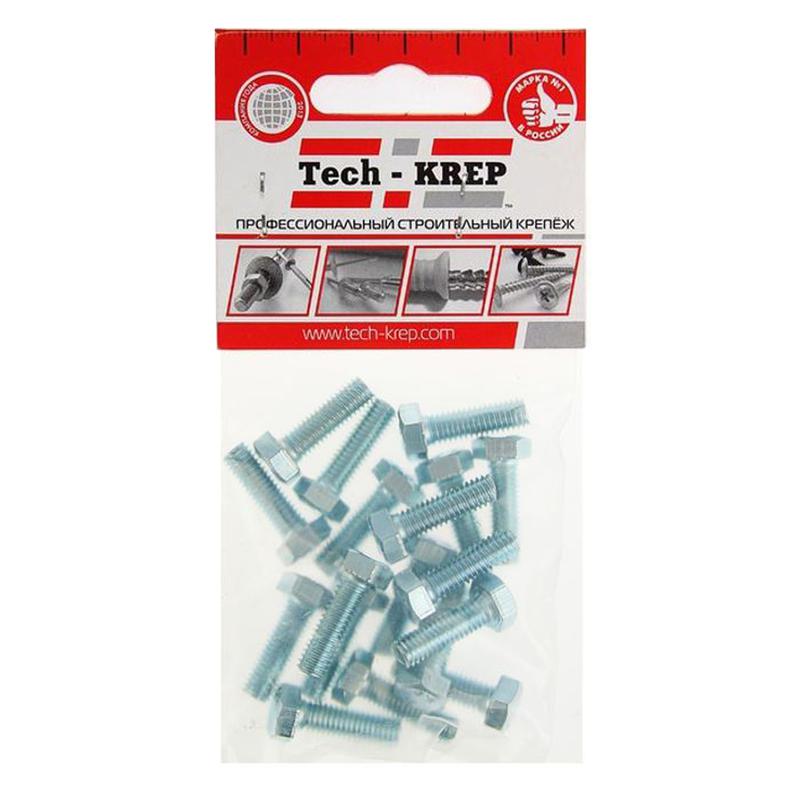 Болт с шестигранной головкой М6х20 DIN 933 класс прочн. 8.8 оцинк. коробка (уп.18шт) Tech-KREP 102957 купить оптом выгодно Болт с шестигранной головкой М6х20 DIN 933 класс прочн. 8.8 оцинк. коробка (уп.18шт) Tech-KREP 102957 оптом купить цена