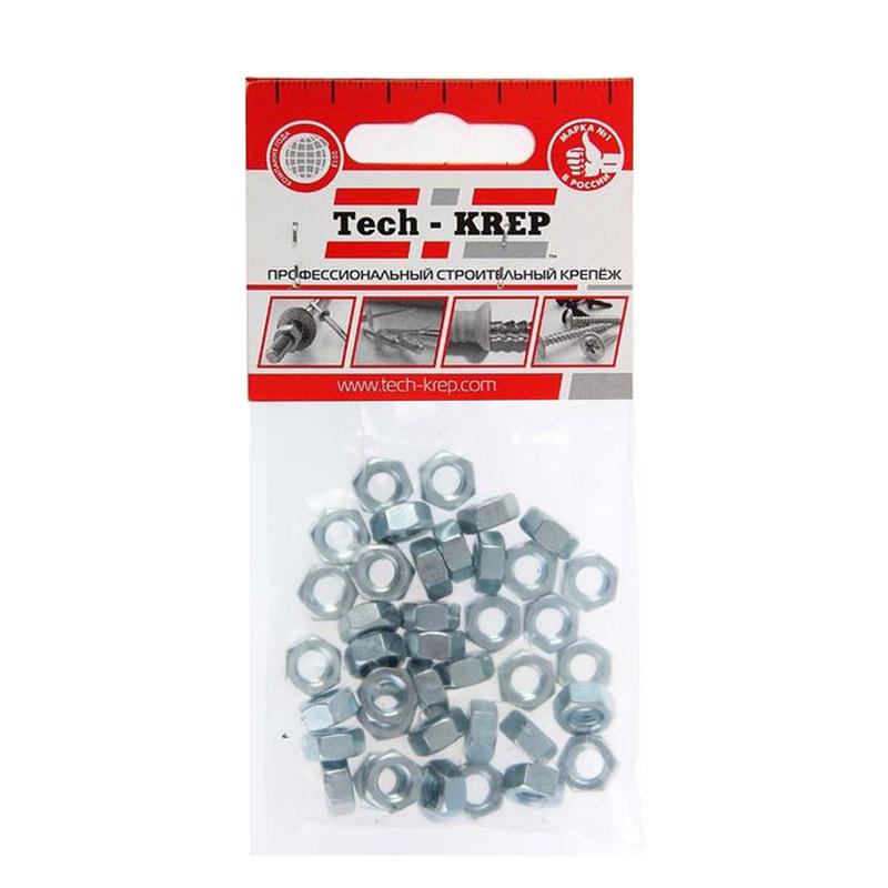 Гайка шестигранная М6 DIN 934 цинк. пакет (уп.40шт) Tech-Krep 103025 купить оптом выгодно Гайка шестигранная М6 DIN 934 цинк. пакет (уп.40шт) Tech-Krep 103025 оптом купить цена