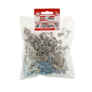 Дюбель для гипсокартона "бабочка" 10х50 с сам. 4х60 (уп.40шт) пакет Tech-Krep 126702 оптом купить цена