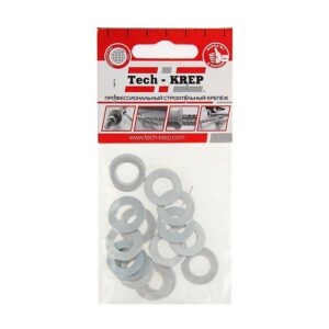 Шайба плоская М10 цинк. DIN 125 (уп.15шт) пакет Tech-Krep 103046 оптом купить цена