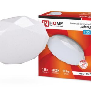 Светильник светодиодный DECO ДАЙМОНД 12Вт 230В 4000К 780лм 190мм IN HOME 4690612033594 оптом купить цена