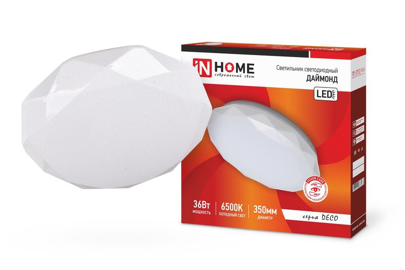 Светильник светодиодный DECO ДАЙМОНД 36Вт 230В 6500К 2340лм 350мм IN HOME 4690612033730 купить оптом выгодно Светильник светодиодный DECO ДАЙМОНД 36Вт 230В 6500К 2340лм 350мм IN HOME 4690612033730 оптом купить цена