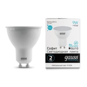 Лампа светодиодная Elementary 9Вт MR16 софит 4100К нейтр. бел. GU10 660лм GAUSS 13629 оптом купить цена