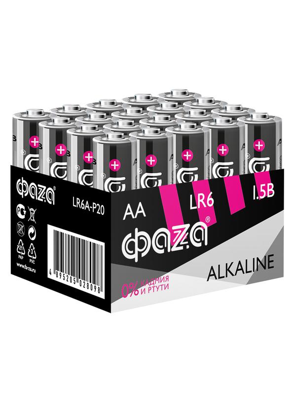 Элемент питания алкалиновый AA/LR6 1.5В Alkaline Pack-20 (уп.20шт) ФАZА 5028098 купить оптом выгодно Элемент питания алкалиновый AA/LR6 1.5В Alkaline Pack-20 (уп.20шт) ФАZА 5028098 оптом купить цена