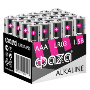 Элемент питания алкалиновый AAA/LR03 1.5В Alkaline Pack-20 (уп.20шт) ФАZА 5028128 оптом купить цена