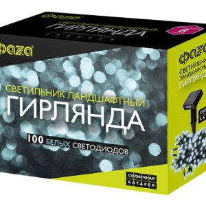 Светильник светодиодный садовый SLR-G01-100W гирлянда 100 бел. LED на солнечн. батарее ФАZА 5027305 оптом купить цена