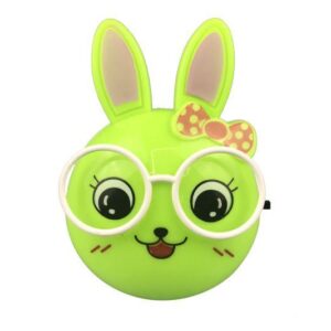 Светильник светодиодный NL-241 "Зайцы очкарики" 220В ночник с выкл. зел. Camelion 13816 оптом купить цена