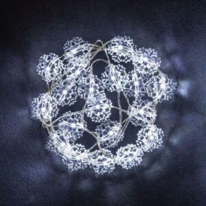 Гирлянда светодиодная "Белые снежинки" 14 049 NGF-DM001-20СW-2AA Navigator 14049 оптом купить цена
