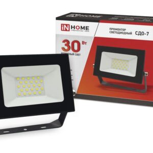 Прожектор светодиодный СДО-7 30Вт 6500К IP65 2700лм 230В черн. IN HOME 4690612034621 оптом купить цена