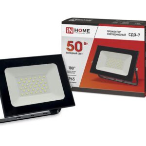 Прожектор светодиодный СДО-7 50Вт 6500К IP65 4500лм 230В черн. IN HOME 4690612034638 оптом купить цена