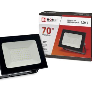 Прожектор светодиодный СДО-7 70Вт 6500К IP65 6300лм 230В черн. IN HOME 4690612034645 оптом купить цена