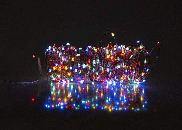 Светильник светодиодный садовый SLR-G03-100M нить 100LED мультицвет на солнечн. батарее ФАZА 5033467 оптом купить цена