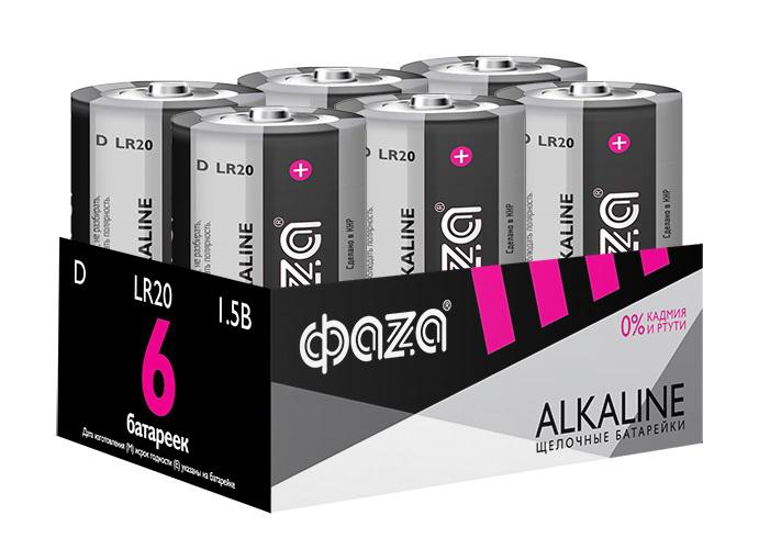 Элемент питания алкалиновый D/LR20 1.5В Alkaline Pack-6 (уп.6шт) ФАZА 5030633 купить оптом выгодно Элемент питания алкалиновый D/LR20 1.5В Alkaline Pack-6 (уп.6шт) ФАZА 5030633 оптом купить цена