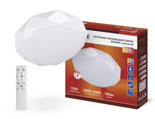 Светильник светодиодный COMFORT DIAMOND 120Вт 230В 3000-6500К 9600лм 500х80мм с пультом ДУ IN HOME 4690612035055 купить оптом выгодно Светильник светодиодный COMFORT DIAMOND 120Вт 230В 3000-6500К 9600лм 500х80мм с пультом ДУ IN HOME 4690612035055 оптом купить цена