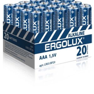 Элемент питания алкалиновый AAA/LR03 1.5В Alkaline BP-20 ПРОМО (уп.20шт) Ergolux 14674 оптом купить цена